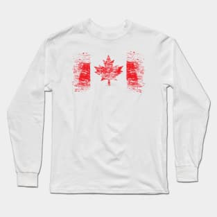 Textured National Flag of Canada Long Sleeve T-Shirt